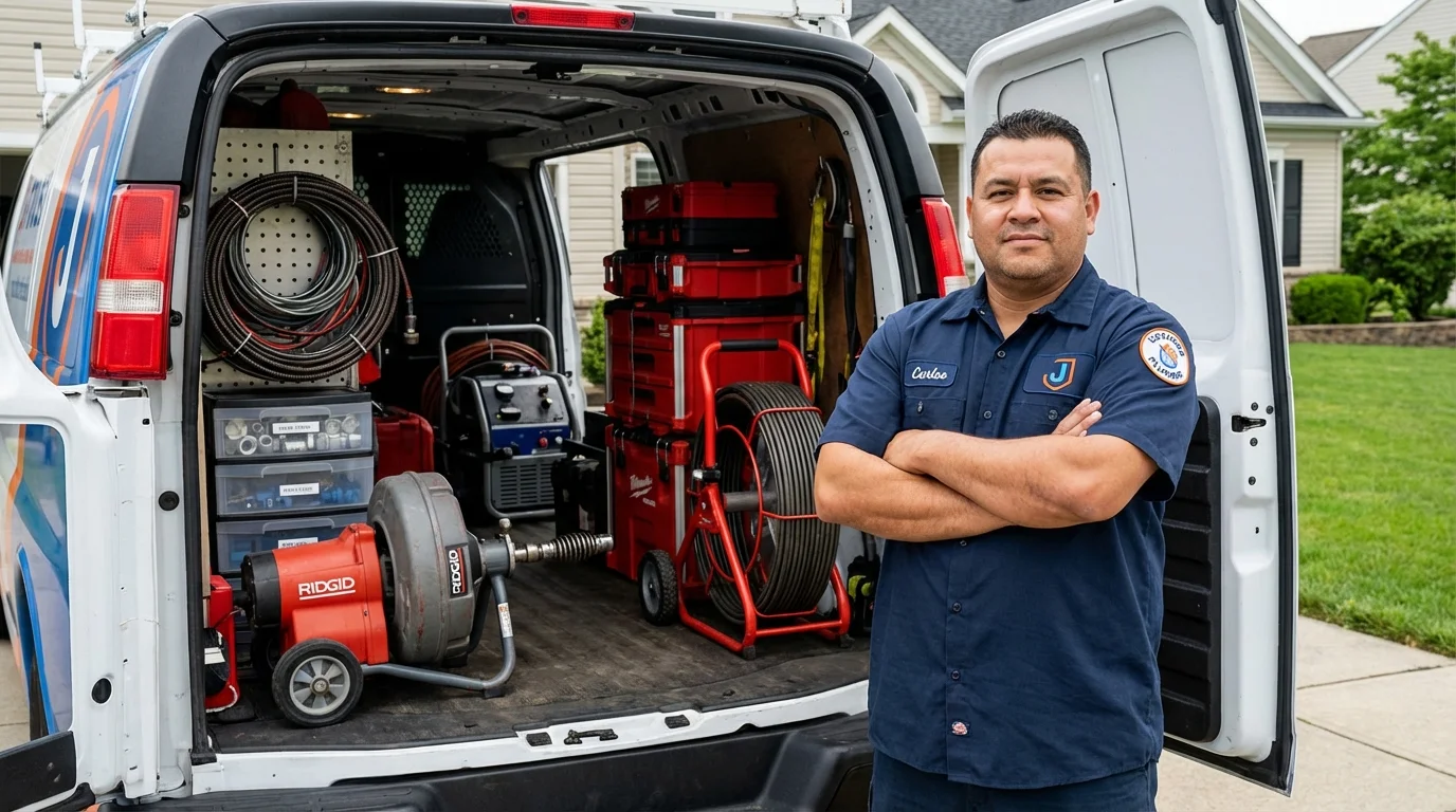 Professional drain cleaning equipment and Johns Plumbing LLC plumber in Wisconsin Rapids