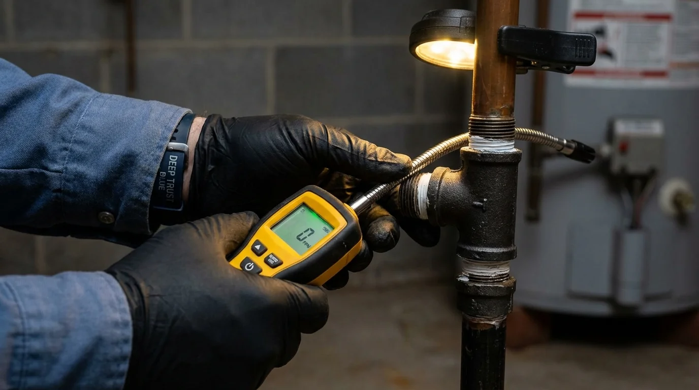 Gas leak detection with electronic sniffer by Johns Plumbing LLC in Wisconsin Rapids