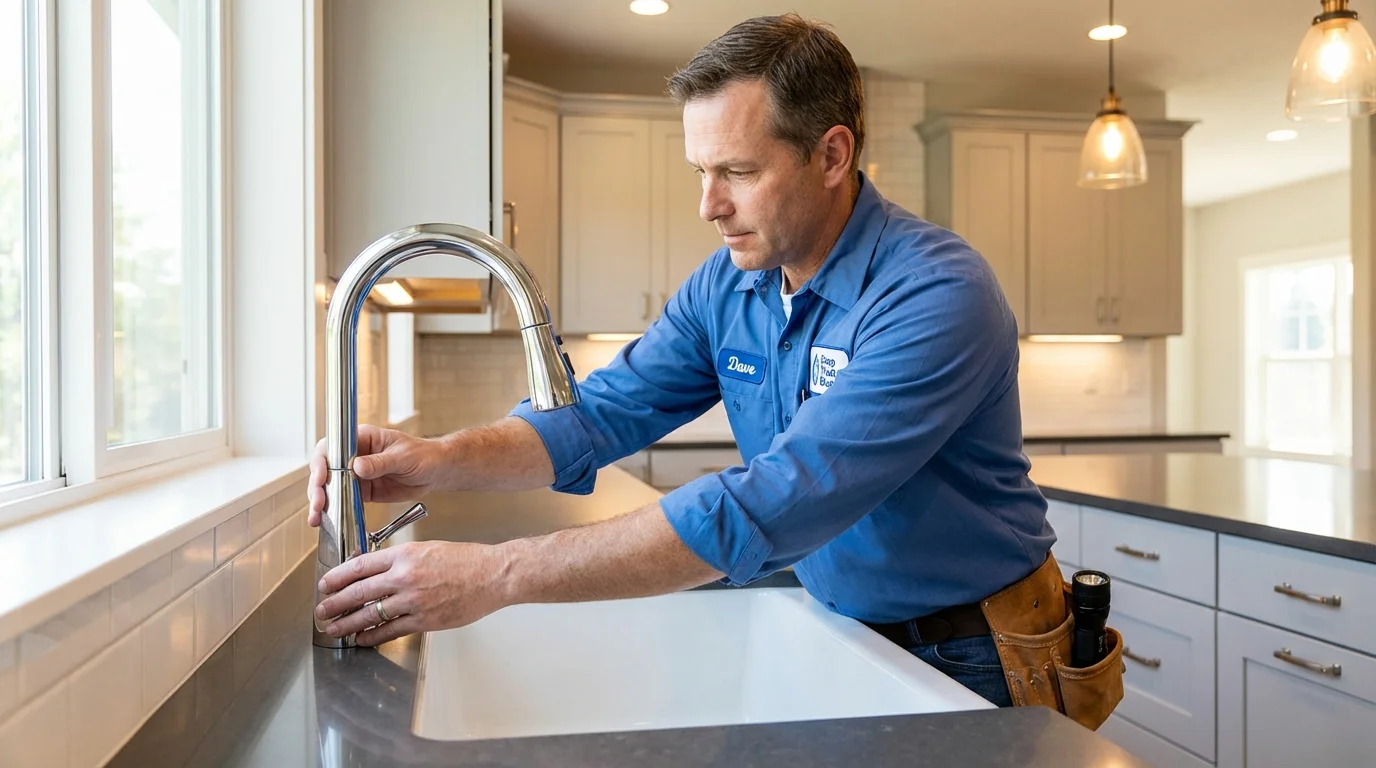 Kitchen faucet installation by Johns Plumbing LLC in Wisconsin Rapids
