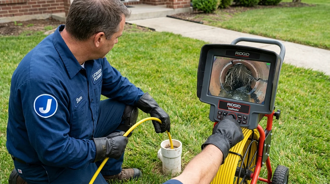 Sewer camera inspection being performed by Johns Plumbing LLC in Wisconsin Rapids