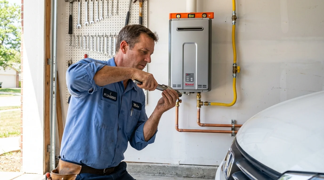 Tankless water heater installation by a Johns Plumbing LLC plumber in Wisconsin Rapids